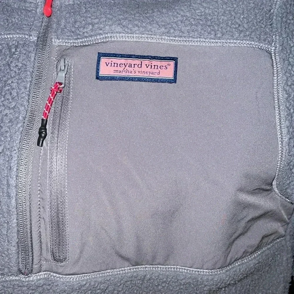 Vineyard Vines Gray Half-Zip‎ Fleece Jacket SMALL